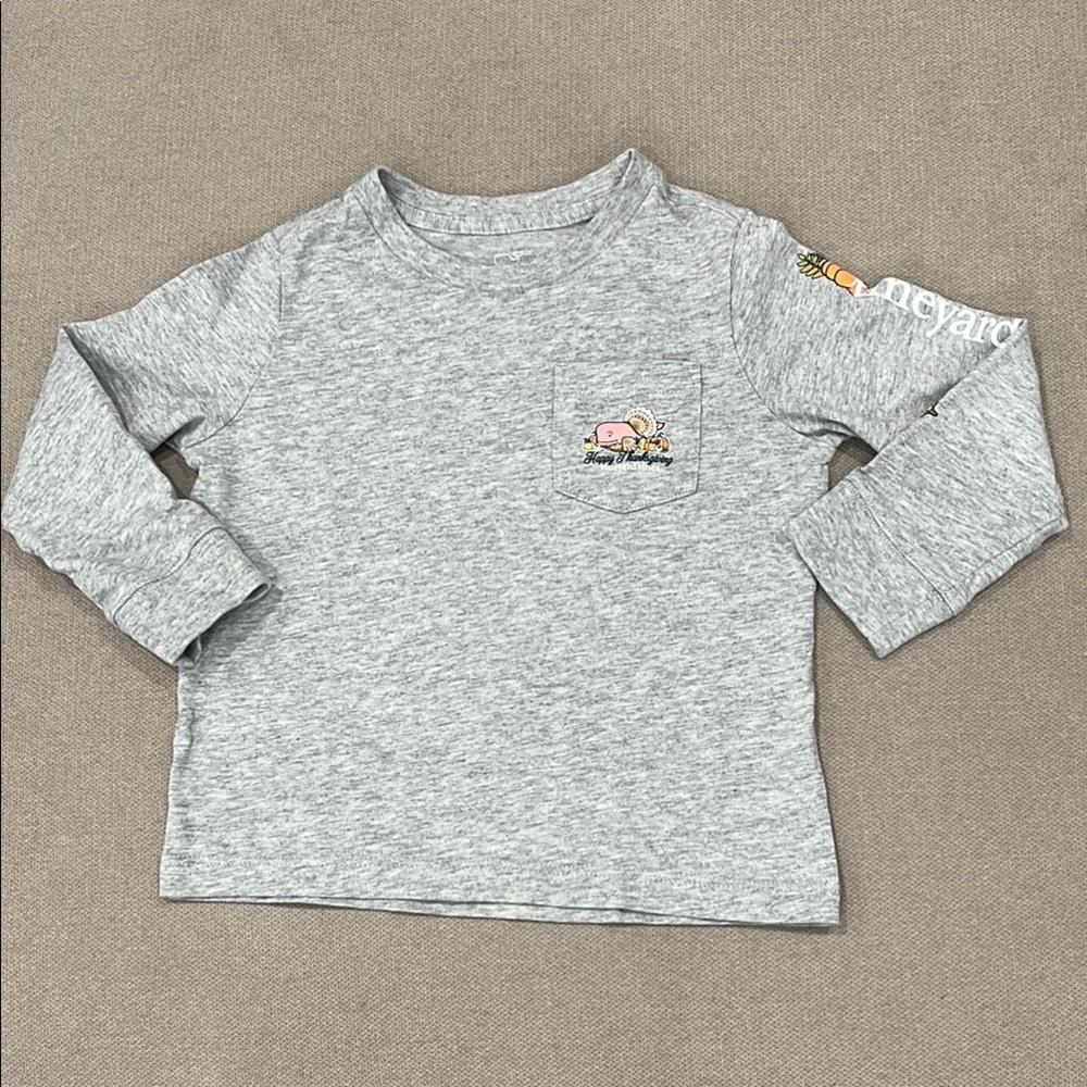 Vineyard Vines Gray Long Sleeve Tee Classic Crew Neck